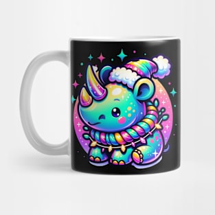 Rhinoceros Christmas Rhino Winter Kawaii Cute Chibi Mug